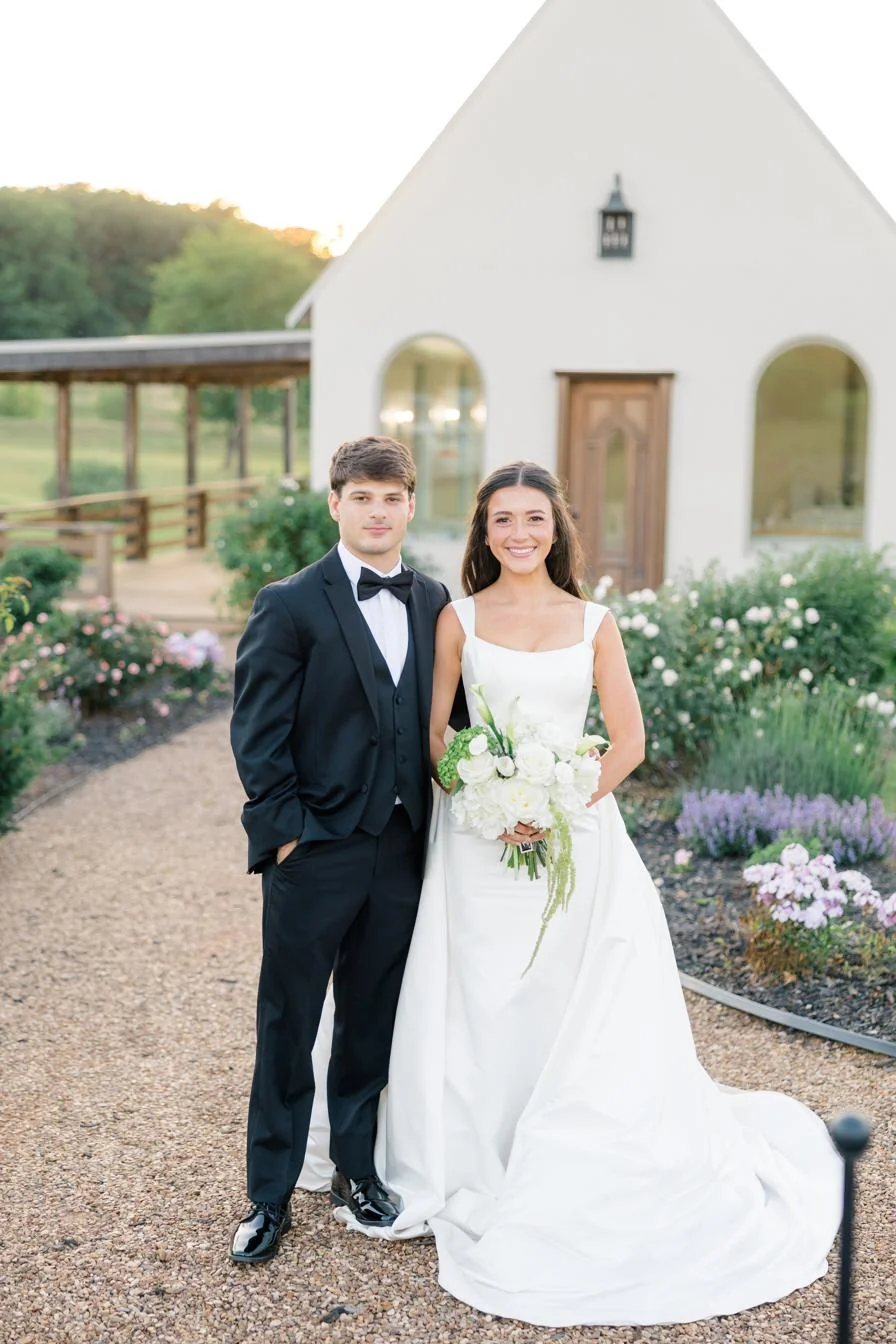 Sunset portrait by the Gateley Hill chapel exterior